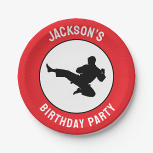 Personalised Karate / Taekwondo / judo Birthday Paper Plate