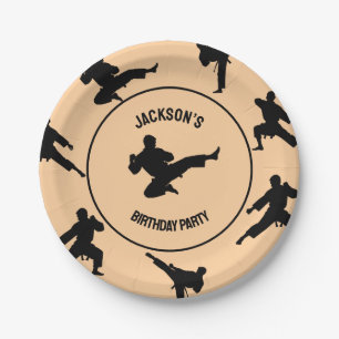Personalised Karate / Taekwondo / judo Birthday Paper Plate