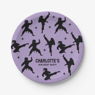 Personalised Karate / Taekwondo / judo Birthday Paper Plate