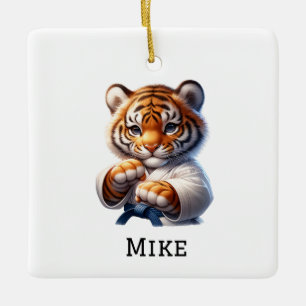Personalised Karateka/Karate Christmas Ceramic Ornament