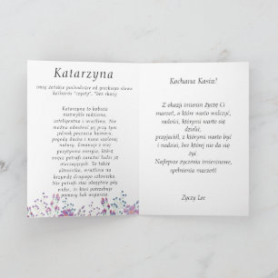 Personalised Kasia Polish name day card