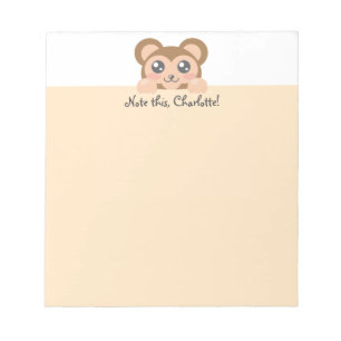 Personalised Kawaii Animal - Monkey Notepad