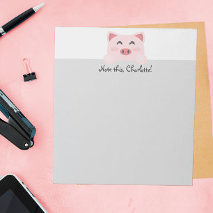 Personalised Kawaii Animal - Pig Notepad
