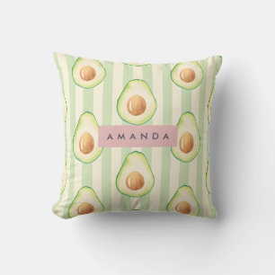 Personalised Kawaii Avocado Pattern Cushion