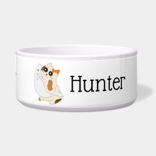 Personalised Kawaii Cat Illustrated Food Dish