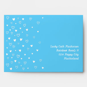 Personalised Kawaii Cute Blue Hearts Snail Mail Envelope
