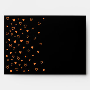 Personalised Kawaii Cute Halloween Orange Hearts Envelope