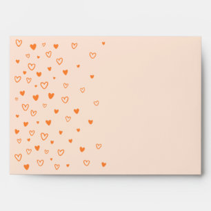 Personalised Kawaii Cute Orange Hearts Love Envelope