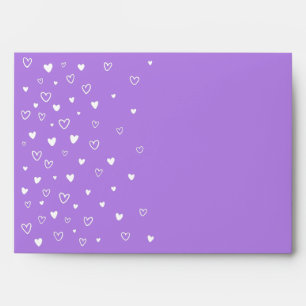 Personalised Kawaii Cute Purple Hearts Snail Mail Envelope