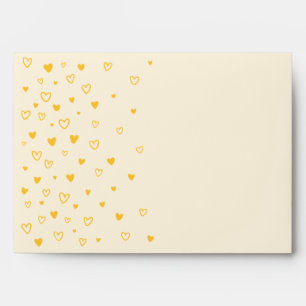Personalised Kawaii Cute Yellow Hearts Love Envelope