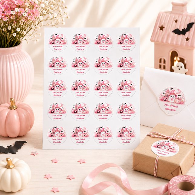 Personalised Kawaii Halloween Ghost Sticker (Creator Uploaded)