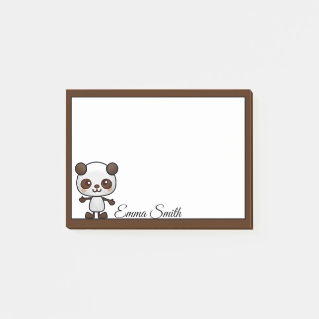 Personalised Kawaii Panda Bear Post-It Notes (Front)
