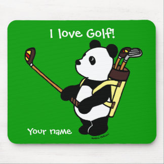 Personalised Kawaii Panda Golfer Mouse Pad