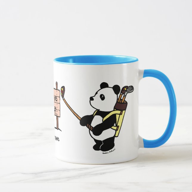 Personalised Kawaii Panda Golfer Mug (Right)