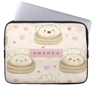 Personalised Kawaii Pastel Dumpling Pattern Laptop Sleeve