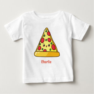 Personalised Kawaii Pizza Baby T-Shirt