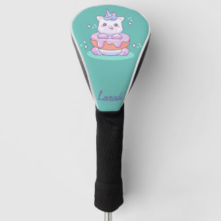 Personalised Kawaii Unicorn Doughnut Golf Head Cover