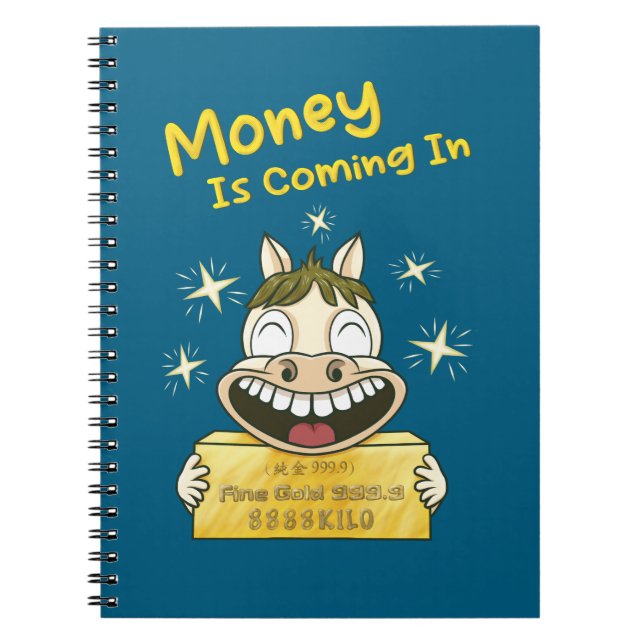 Personalised kawaii Wealth Manifestation Pony  Notebook (Front)