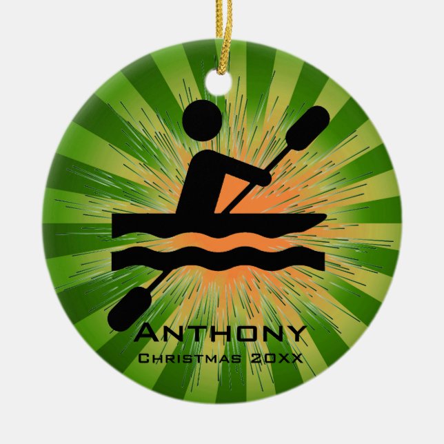 Personalised Kayaking Ornament (Front)