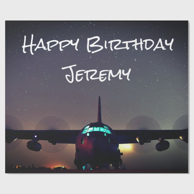 Personalised KC-130 Turboprop Plane Wrapping Paper (Flat)