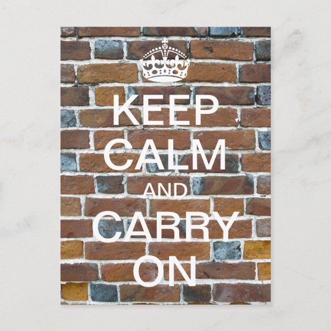 Personalised KEEP CALM and CARRY ON - bricks Postcard (Front)