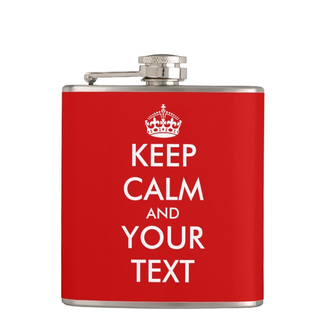 Personalised Keep calm and carry on flask for men (Front)