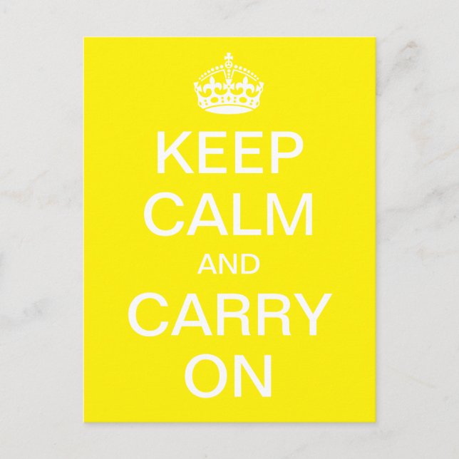 Personalised KEEP CALM and CARRY ON - white words Postcard (Front)