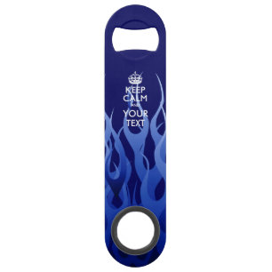Personalised KEEP CALM AND Edit Text Blue Flames