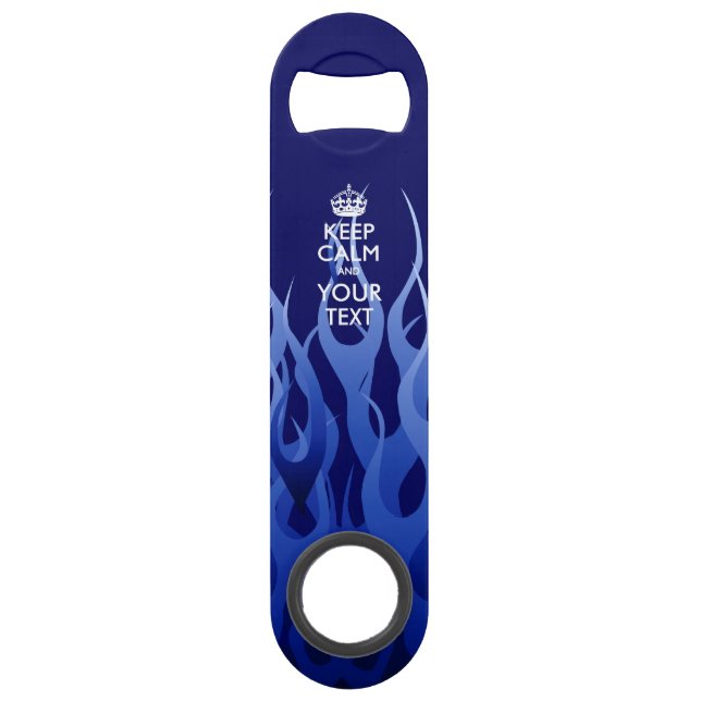 Personalised KEEP CALM AND Edit Text Blue Flames (Front)
