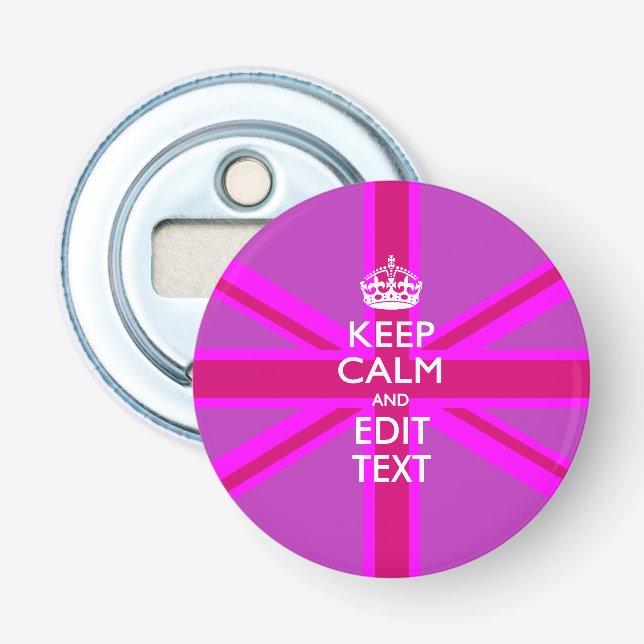 Personalised KEEP CALM AND Edit Text Colourful Bottle Opener (Front)