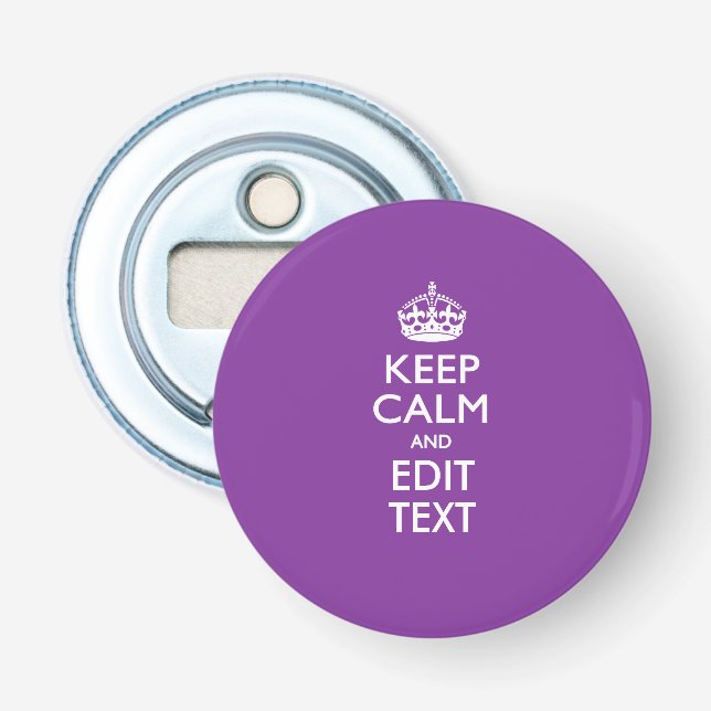 Personalised KEEP CALM AND Edit Text Colourful Bottle Opener (Front)