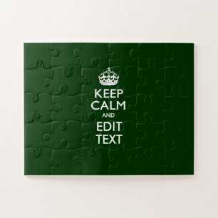 Personalised KEEP CALM AND Edit Text for Cool Gift Jigsaw Puzzle