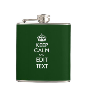 Personalised KEEP CALM AND Edit Text Hip Flask