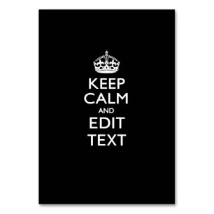 Personalised KEEP CALM AND Edit Text Invitation Table Number