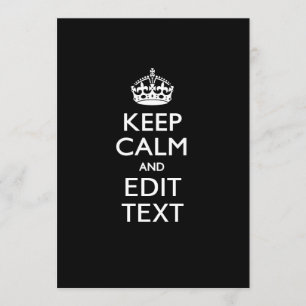 Personalised KEEP CALM AND Edit Text Invite