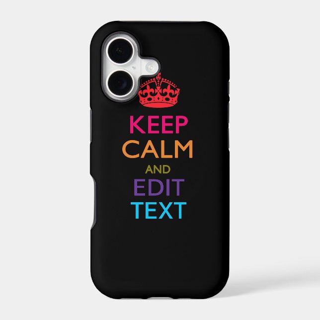 Personalised KEEP CALM AND Edit Text Multi Colour (Back)