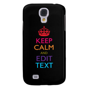 Personalised KEEP CALM AND Edit Text Multi Colour Galaxy S4 Case
