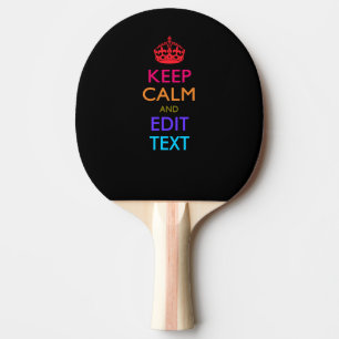 Personalised KEEP CALM AND Edit Text Multicolored Ping Pong Paddle