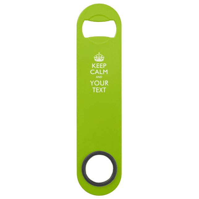 Personalised KEEP CALM AND Edit Text on Lime Green (Front)