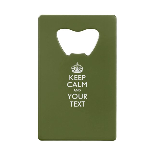 Personalised KEEP CALM AND Edit Text on Olive (Front)