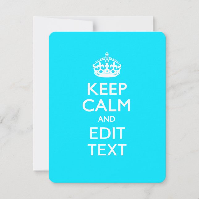 Personalised KEEP CALM AND Edit Text on Peacock (Front)