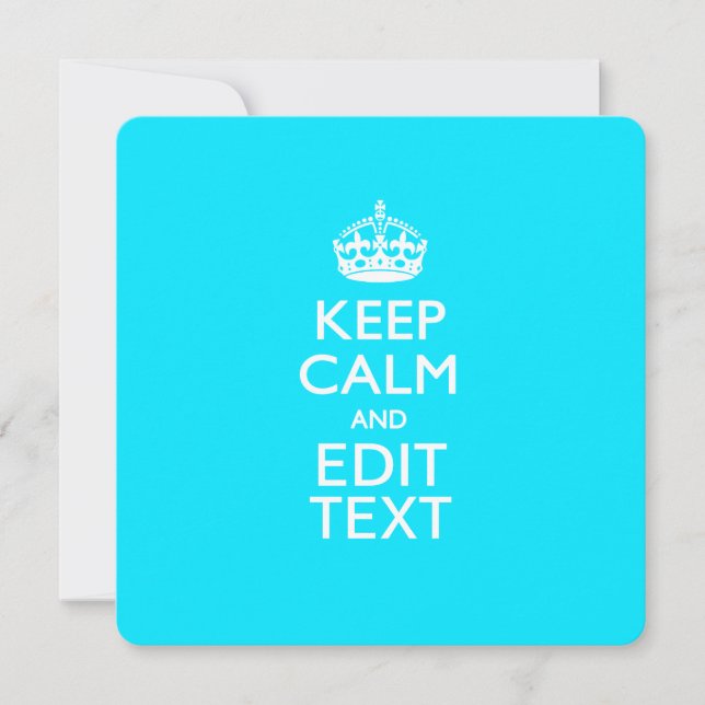 Personalised KEEP CALM AND Edit Text on Peacock (Front)