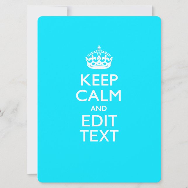 Personalised KEEP CALM AND Edit Text on Peacock (Front)