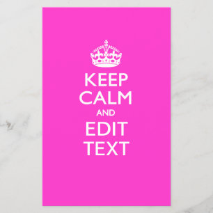 Personalised KEEP CALM AND Edit Text on Pink Flyer