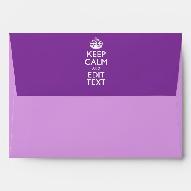 Personalised KEEP CALM AND Edit Text on Purple Envelopes (Back (Top Flap))