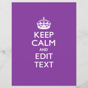 Personalised KEEP CALM AND Edit Text on Purple Flyer