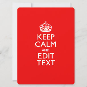 Personalised KEEP CALM AND Edit Text on Red