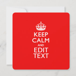 Personalised KEEP CALM AND Edit Text on Red