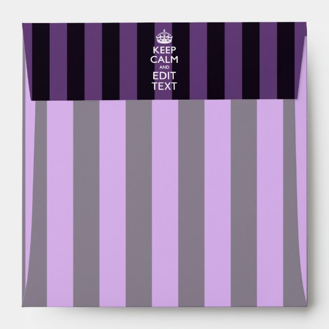 Personalised KEEP CALM AND Edit Text on Stripes Envelope (Back (Top Flap))
