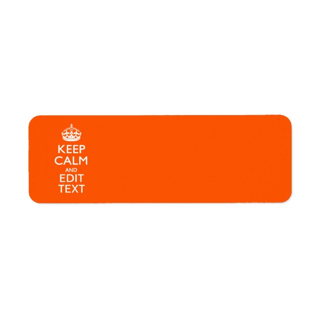 Personalised KEEP CALM AND Edit Text Orange (Front)